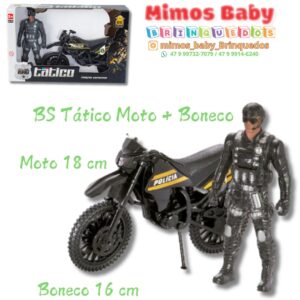 BS Tático Moto + Boneco Moto 18 cm Boneco 16 cm