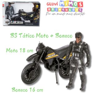 BS Tático Moto + Boneco Moto 18 cm Boneco 16 cm