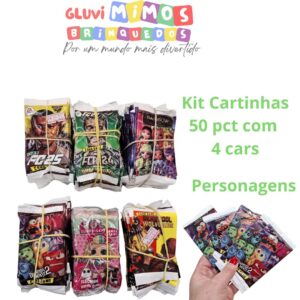 Kit Cartinhas 50 pct com  4 cars Personagens