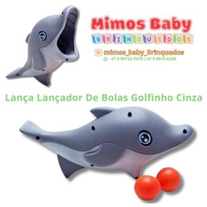 Lança Lançador De Bolas Golfinho Cinza