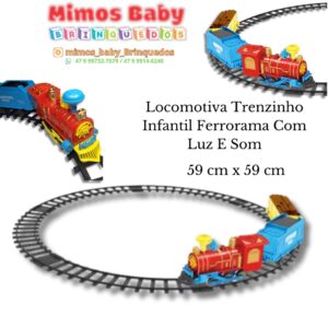 Locomotiva Trenzinho Infantil Ferrorama Com Luz E Som 59 cm x 59 cm