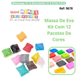 Massa De Eva Kit Com 12 Pacotes De Cores