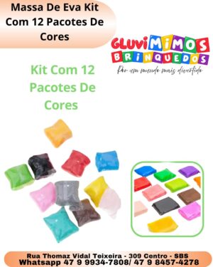 Massa De Eva Kit Com 12 Pacotes De Cores