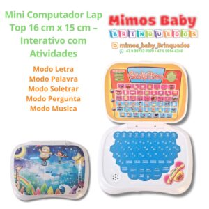 Mini Computador Lap Top 16 cm x 15 cm – Interativo com Atividades