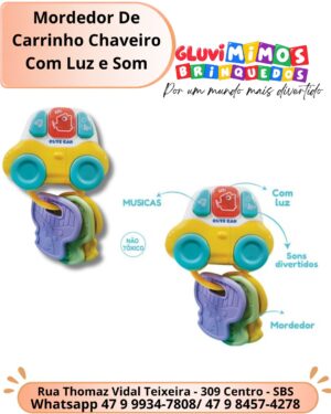 Mordedor De Carrinho Chaveiro Com Luz e Som
