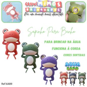 Sapinho Para Banho Aqua Sapo Brincar Na Água- Funciona á corda