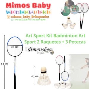 Art Sport Kit Badminton Art Sport 2 Raquetes + 3 Petecas
