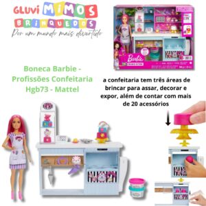 Boneca Barbie - Profissões Confeitaria Hgb73 - Mattel