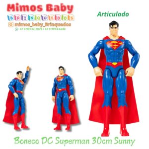 Boneco DC Superman 30cm Sunny -  Articulado - Super Homem