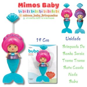Brinquedo De Banho Sereia Treme Treme Bate Cauda Nada Buba