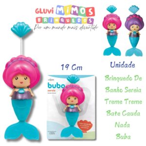 Brinquedo De Banho Sereia Treme Treme Bate Cauda Nada Buba