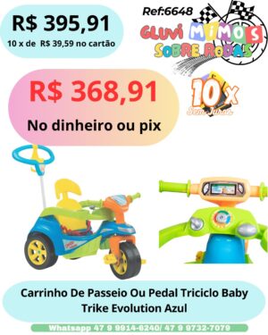 Carrinho De Passeio Ou Pedal Triciclo Baby Trike Evolution