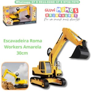 Escavadeira Roma Workers Amarela 30cm