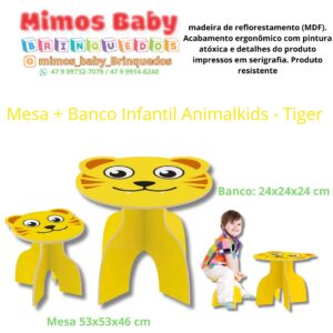 Mesa + Banco Infantil Animalkids - Tiger