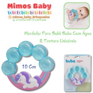 Mordedor Para Bebê Buba Com Água E Textura Unicórnio