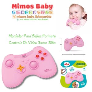 Mordedor Para Bebes Formato Controle De Vídeo Game  Elka Rosa