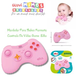 Mordedor Para Bebes Formato Controle De Vídeo Game  Elka Rosa