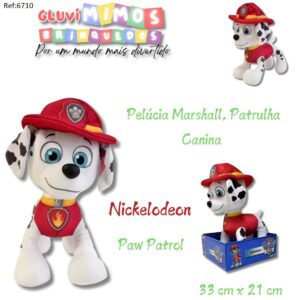 Pelúcia Marshall, Patrulha Canina 33 cm x 21 cm Paw Patrol