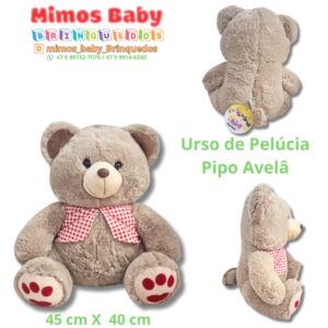 Urso de Pelúcia Pipo Avelâ 45 cm X  40 cm