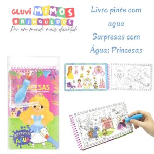 Livro pinte com agua Surpresas com Água: Princesas