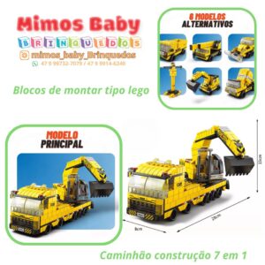 Blocos de montar tipo lego Caminhão construção 7 em 1