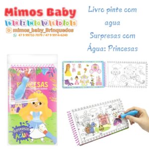 Livro pinte com agua Surpresas com Água: Princesas