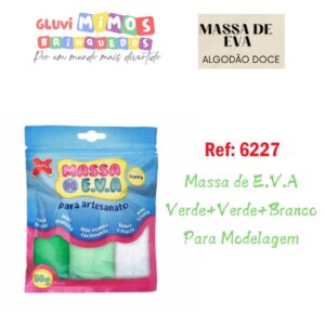 Massa de E.V.A Verde+Verde+Branco Para Modelagem