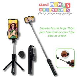 Suporte Pau de Selfie 70Cm para Smartphone com Tripé BMG-35 B-MAX