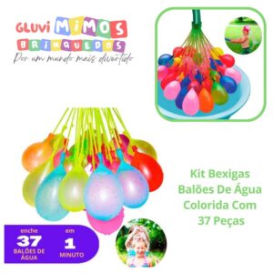 Kit Bexigas Balões De Água Colorida Com 37 Peças