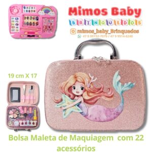 Bolsa Maleta de Maquiagem  com 22 acessórios