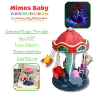 Carrossel Musical Parquinho Gira 360° Luzes Coloridas Diversas Melodias Com Volume