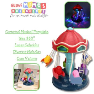 Carrossel Musical Parquinho Gira 360° Luzes Coloridas Diversas Melodias Com Volume