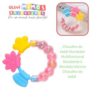 Chocalho do bebê Mordedor Multifuncional Resistente à Mordida Silicone Chocalho do bebê