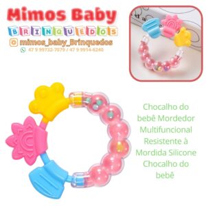 Chocalho do bebê Mordedor Multifuncional Resistente à Mordida Silicone Chocalho do bebê
