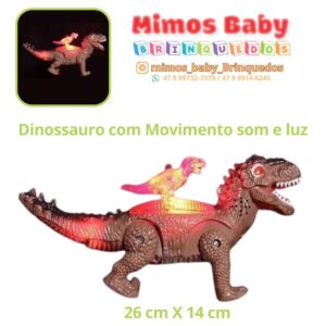 Dinossauro com Movimento som e luz 26 cm X 14 cm