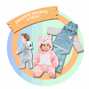 Conjuntos 3 Peças Infantil e macacao