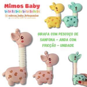 Girafa com pescoço de sanfona - anda com fricção - Unidade