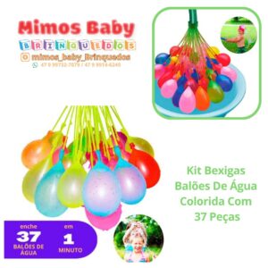 Kit Bexigas Balões De Água Colorida Com 37 Peças