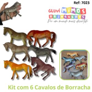 Kit com 6 Cavalos de Borracha