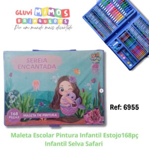 Maleta Escolar Pintura Infantil Estojo168pç Infantil Selva Safari