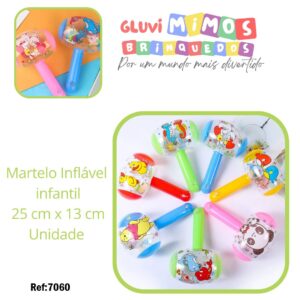 Martelo Inflável  infantil 25 cm x 13 cm Unidade