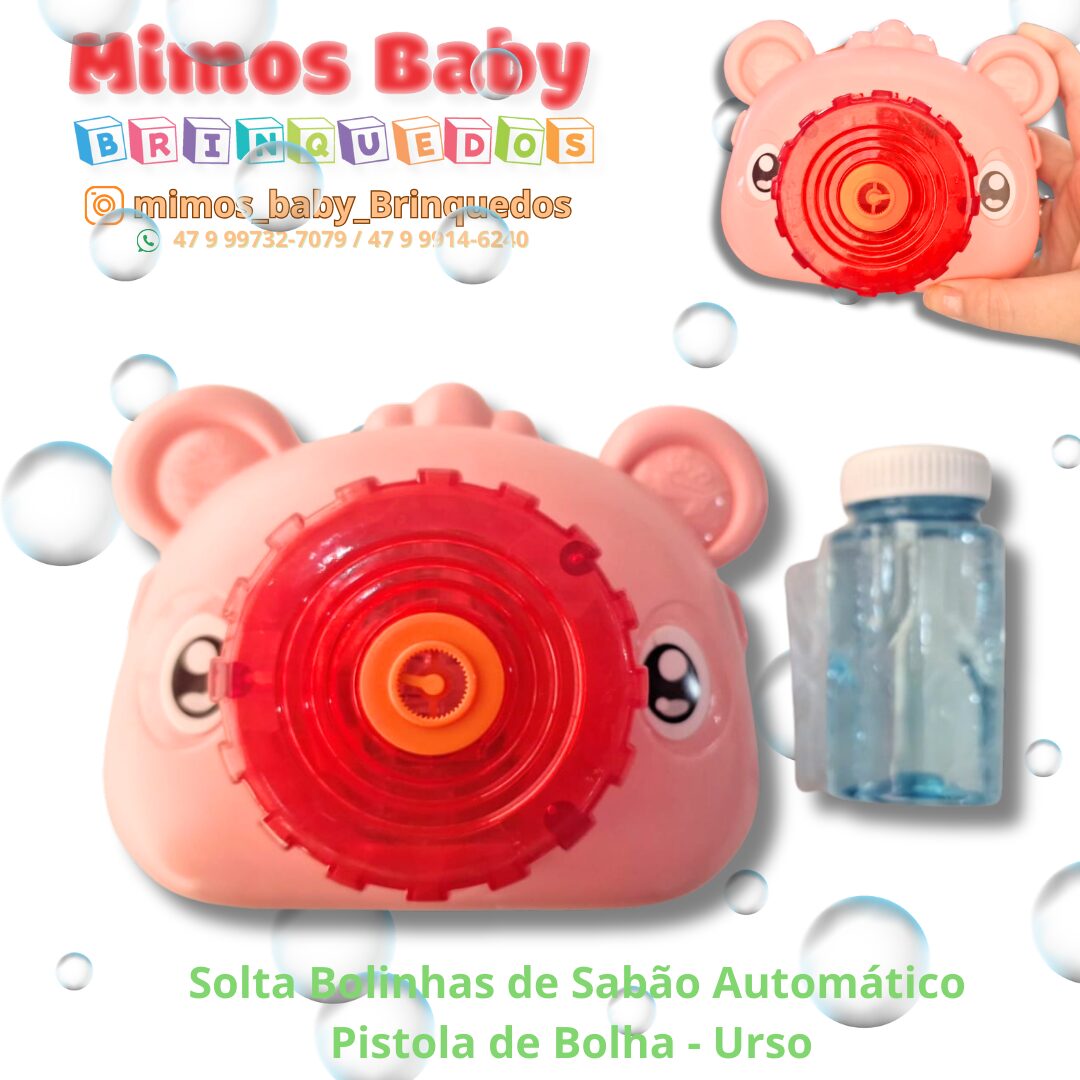 Solta Bolinhas de Sabão Automático Pistola de Bolha – Urso – Gluvi ...