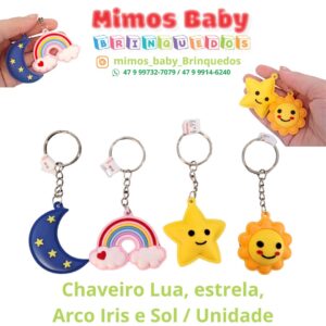 Chaveiro Lua, estrela, Arco Iris e Sol / Unidade