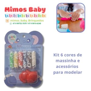 Kit 6 cores de massinha e acessórios  para modelar