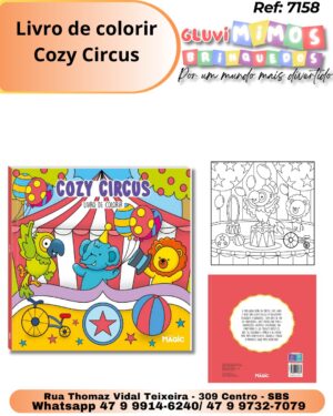 Livro De Colorir Cozy Circus Tik Tok Infantil 48 Páginas