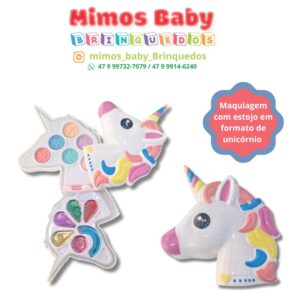 Maquiagem com estojo em formato de  unicórnio