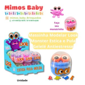 Massinha Modelar Look Monster Estica e Pula Gelelé Antiestresse
