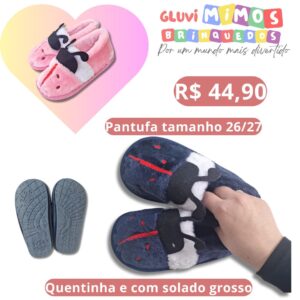 Pantufa tamanho 26/27 Quentinha e com solado grosso