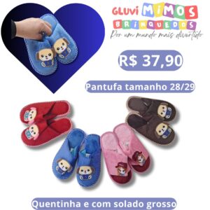 Pantufa tamanho 28/29 Quentinha e com solado grosso
