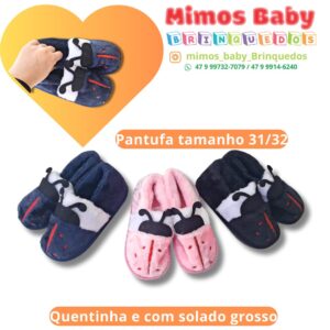 Pantufa tamanho 31/32 Quentinha e com solado grosso